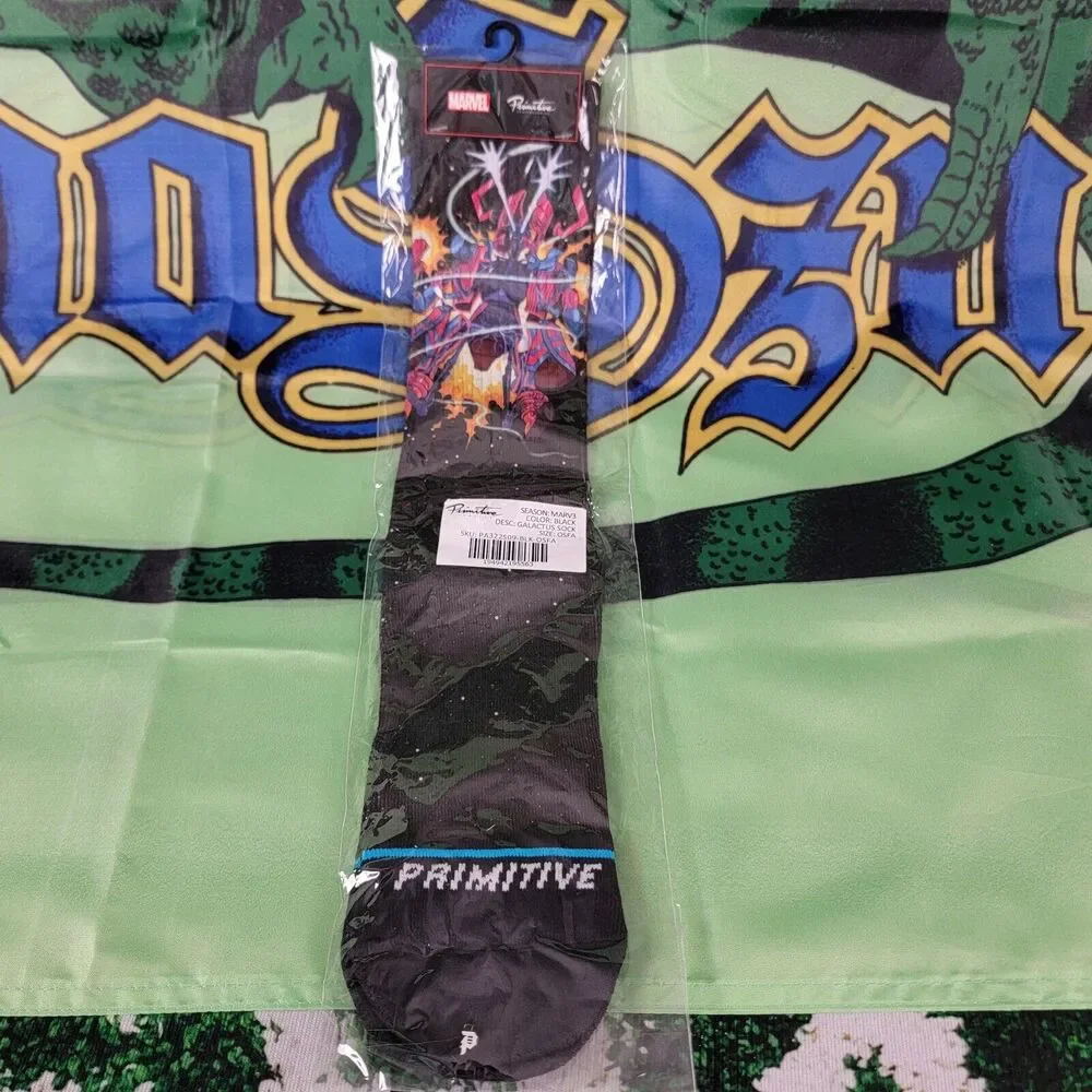 Primitive Skateboarding Men's X Nychos Marvel Galactus Black One Size Socks